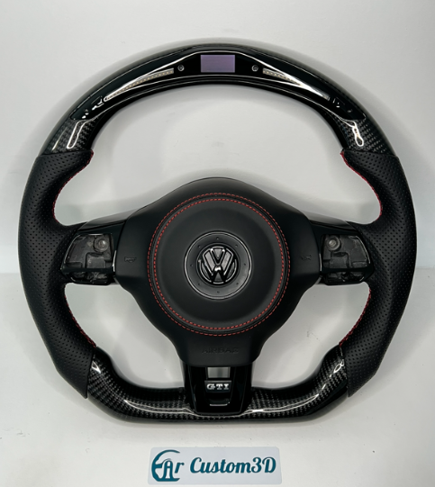 Noir - Autocollant 3d En Fibre De Carbone Pour Volant De Voiture, Décoration  Pour Volkswagen Vw Golf 6 Polo Jetta Mk5 Mk6 Bora Touran Tiguan