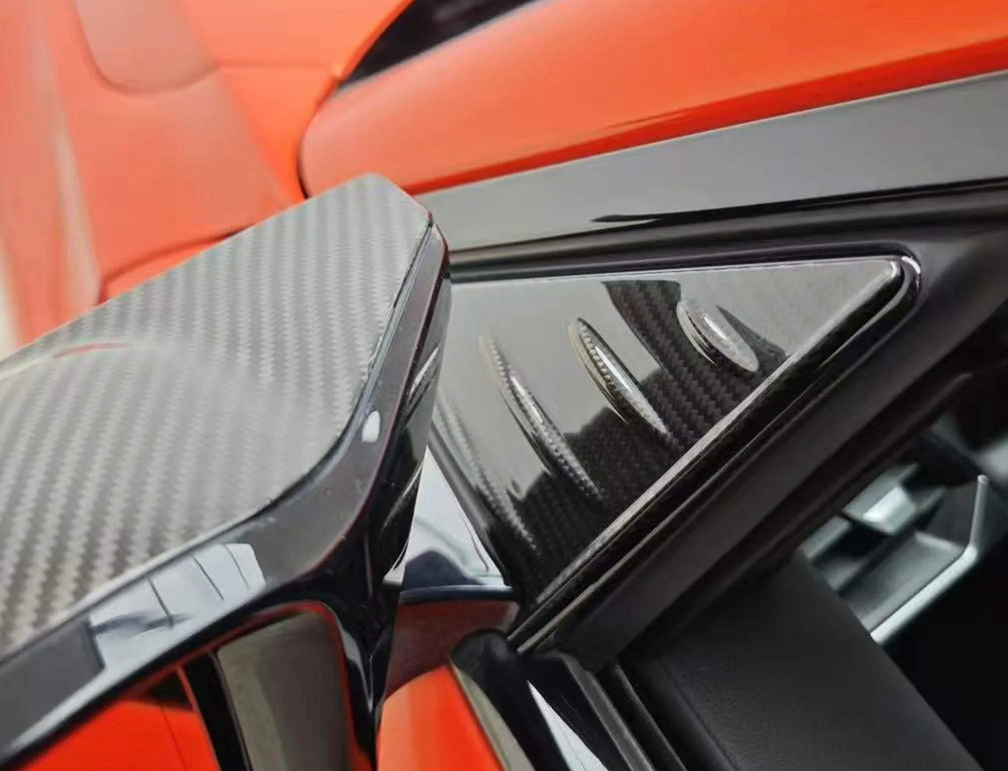 Garniture latérale de rétroviseur triangulaire en fibre de carbone pour BMW G87 M2