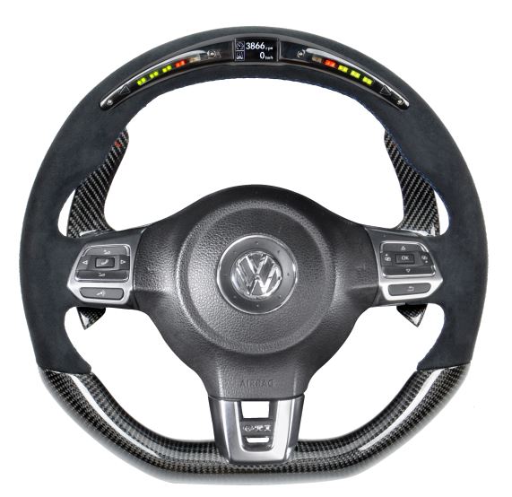 Kit de conversion VW Golf 6 volant en cuir en volant multifonction, y  compris en option le kit de post-équipement pour GRA (régulateur de vitesse)